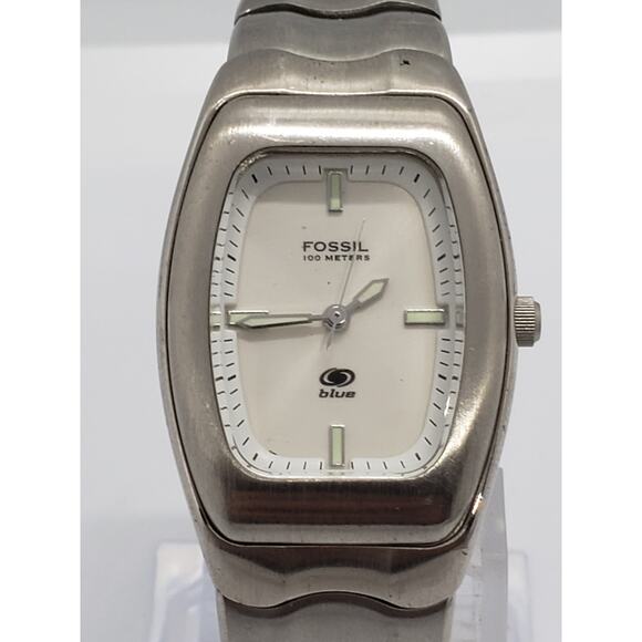Fossil Blue women's watch. AM-3344 340005. Small square face. Working watch - Picture 1 of 8